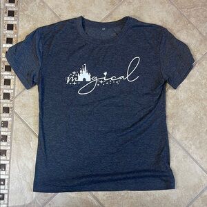 Disney Magical Charcoal Gray Short Sleeve Tee Size S